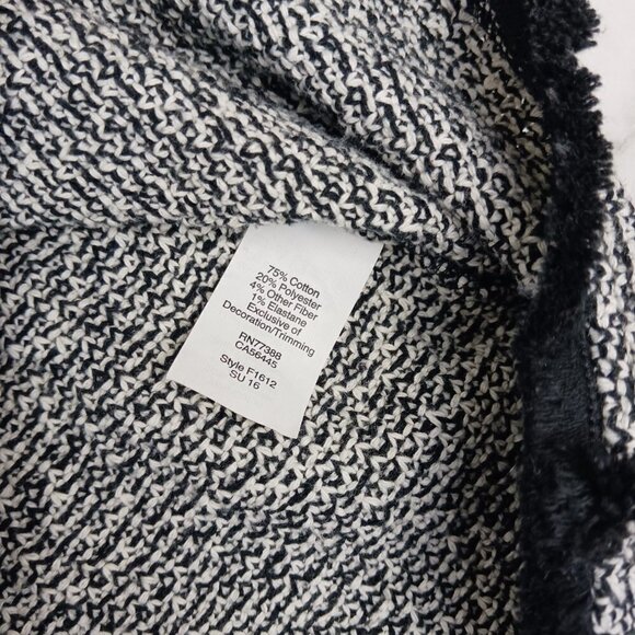 MADEWELL Swingy Fringe Tank Top women's size S black white knit - Picture 7 of 8